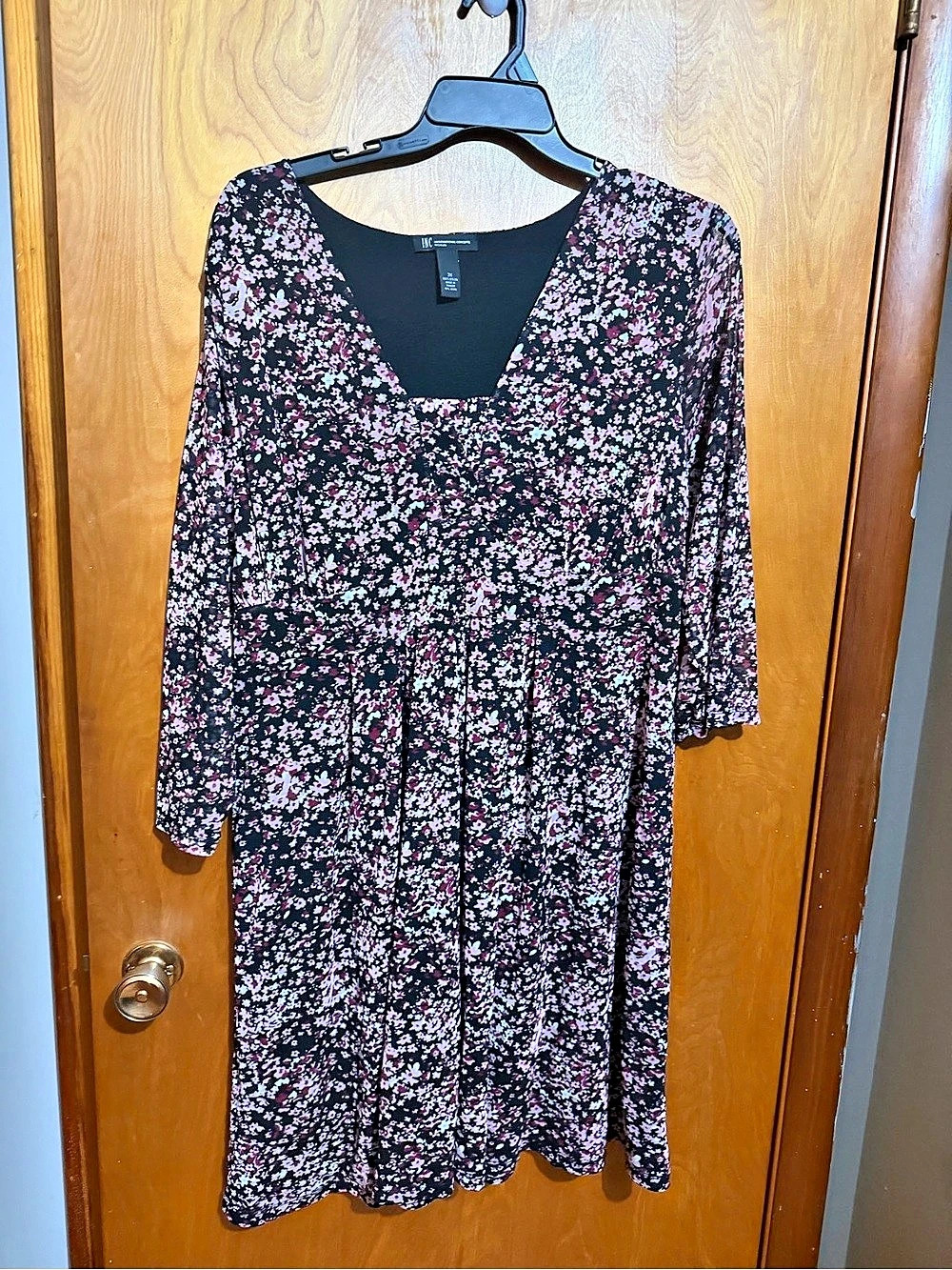 INC International Concepts Floral Midi Dress Nylon Size 3X Like New